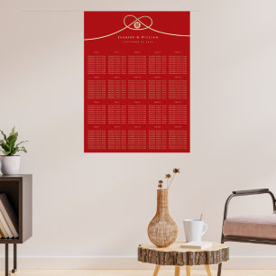 Poster Double Mariage de noeud d'or de Bonheur