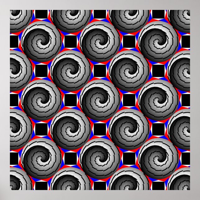 Poster Double Yin Yang Spiral par Kenneth Yoncich (Devant)