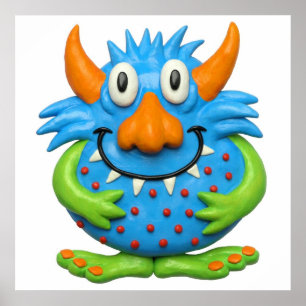 Poster Douce Baby Shower de Nursery Monstre Tacheté