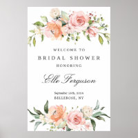 Douce douche de mariage bohème rose florale verdur