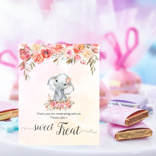 Poster Douce friandise pour la baby shower d'un bébé élép