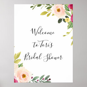 Poster Douceur Florale Rose pour Enterrement de Vie de Je