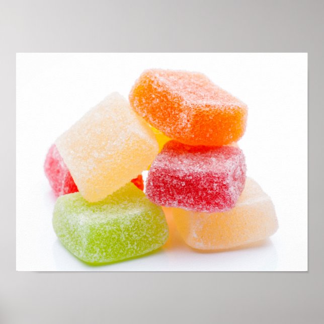 Poster Douceurs Carrés Gummy colorées (Devant)