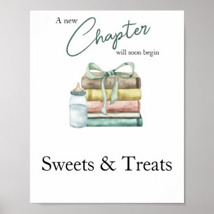 Poster Douceurs et friandises pour Baby shower Nouveau ch