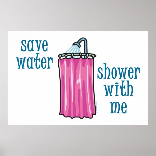 Poster Douche avec moi - Économisez de l'eau (Devant)