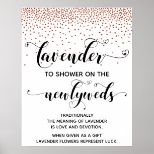 Poster Douche Coeur en cuivre Confetti avec panneau Lavan