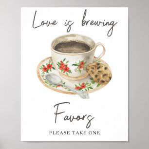 Poster Douche nuptiale café Favoriser s'il vous plaît pre