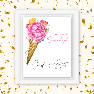 Poster Douche nuptiale - Crème glacée - Cartes et cadeaux