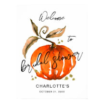 Douche nuptiale d'automne Citrouille d'aquarelle