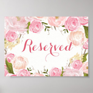 Poster douche nuptiale de fleurs roses SIGNE