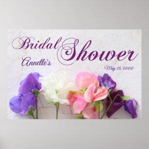 Poster Douche nuptiale de pois doux frais
