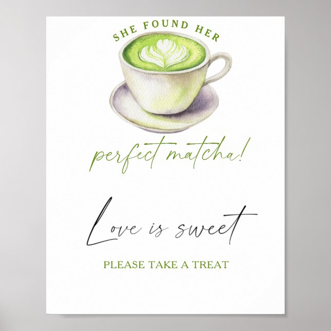 Poster Douche nuptiale Matcha L'amour est doux prendre un (Devant)