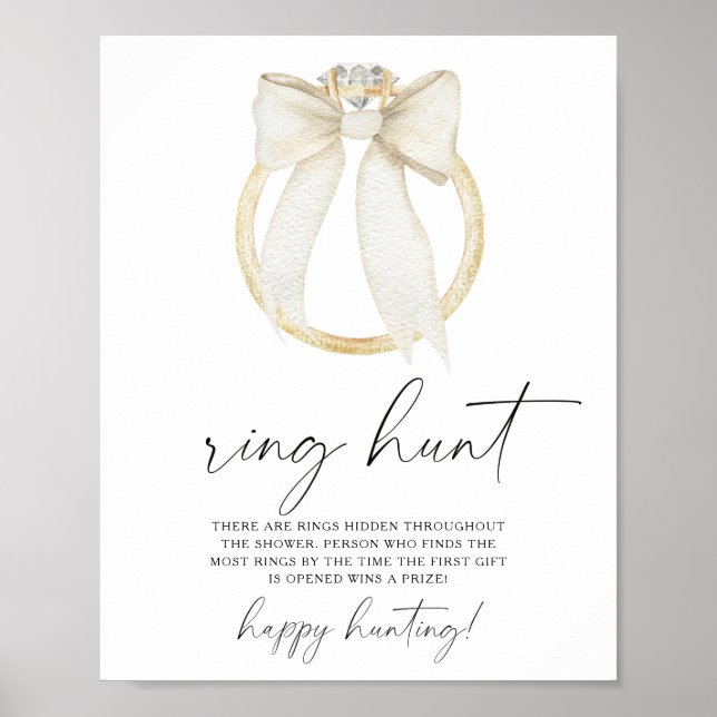 Poster douche nuptiale Ring chasse jeu (Devant)