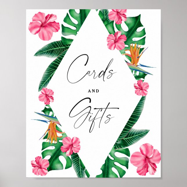 Poster Douche nuptiale - tropicale - Cartes et Cadeaux (Devant)