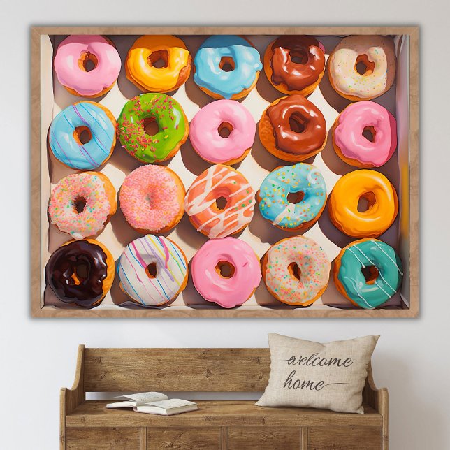 Poster Doughnuts Modern Pop Art Donuts Still Life Paintin (Créateur téléchargé)
