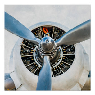 Poster Douglas DC-3 Aircraft. Hélice