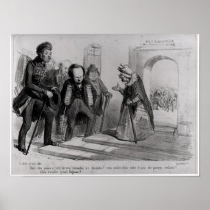 Poster Doumas, Hugo et Balzac cherchant leur admission