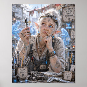 Poster Doutes / Opérateur de machine CNC / Magasin d'outi