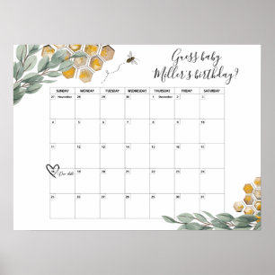 Poster Doux comme peut Bee Eucalyptus Douche Date d'échéa