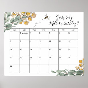 Poster Doux comme peut Bee Eucalyptus Douche Date d'échéa