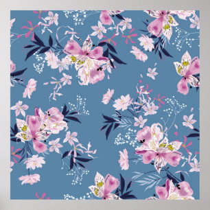 Poster Doux et délicat Fleur jardin fleuri wi