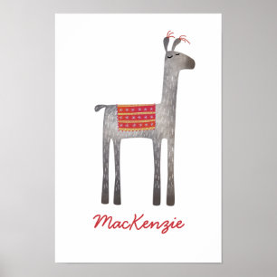 Poster Doux Lama Personnalisé