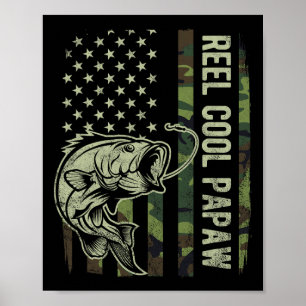 Poster Doux Papaw Camouflage Drapeau Américain Fête des P