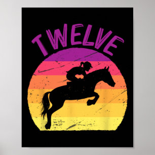 Poster Douze 12e anniversaire de fête Horse Rider Horseba