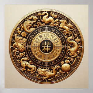 Poster Douze Branches De La Terre ~ Zodiaque Chinois