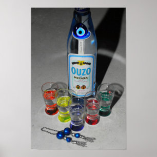 Poster d'Ouzo avec amis