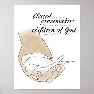 Poster Dove, Béni soient les Peacemakers, Matthieu 5:9