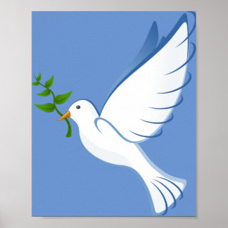 Poster dove peace flying