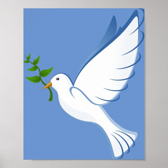 Poster dove peace flying (Devant)