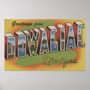 Poster Dowagiac, Michigan - grandes scènes 2 de lettre