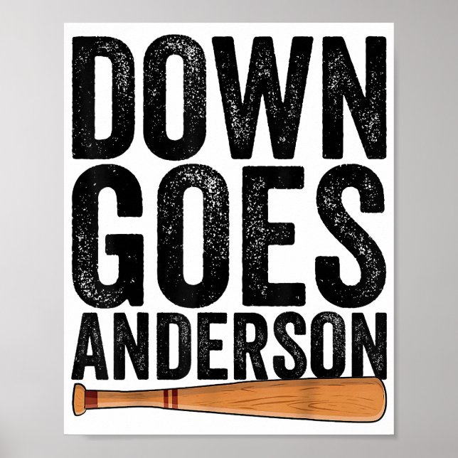 Poster DOWN GOLF ANDERSON FUNNY BASEBALL cadeau ANDERSON (Devant)