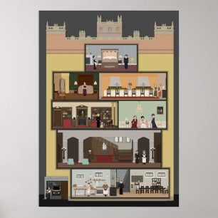 Poster Downton Abbey  Pixel Art