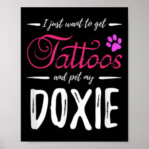 Poster Doxie Amoureux des chiens Tatouage Drôle Dachshund