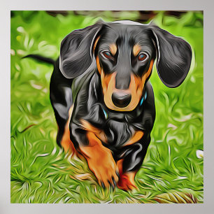 Poster Doxie Chien Rire En Direct Avec Dachshunds Anniver