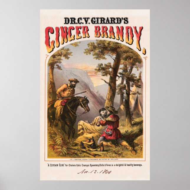 Poster Dr C. V. Girard's GINGER BRANDY 1860 (Devant)