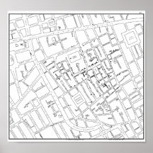 Dr. John Snow : Carte du choléra de Londres, 1854