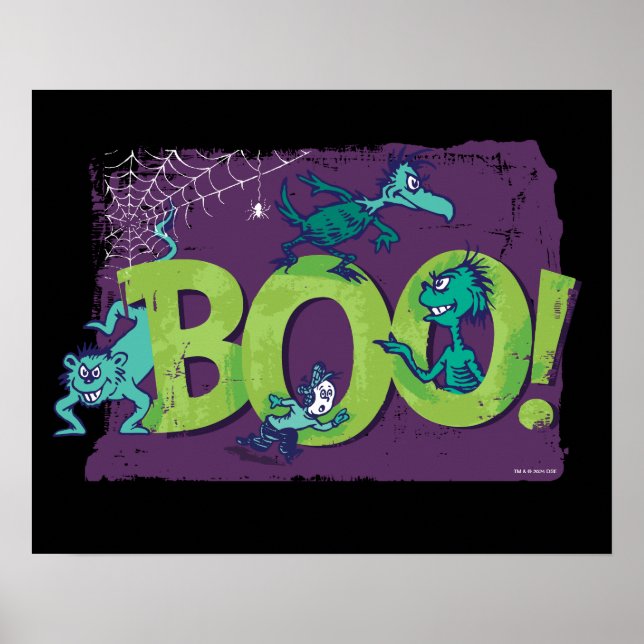 Poster Dr Seuss | BOO ! Graphique d'Halloween (Devant)