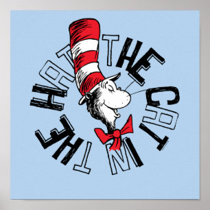 Poster Dr Seuss   Chat dans l'art rond Casquette