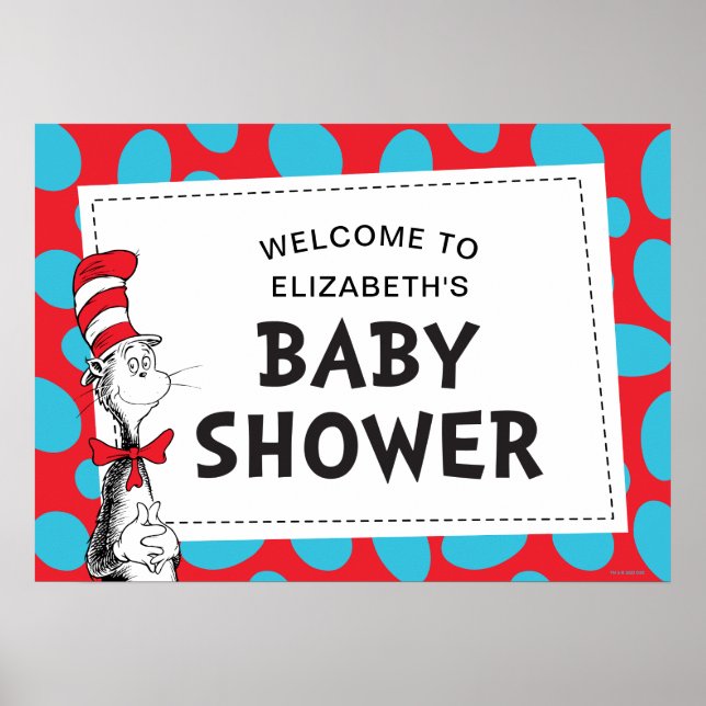 Poster Dr Seuss | Chat dans le Baby shower Casquette (Devant)