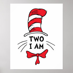 Poster Dr Seuss Chat dans le Casquette - Deux je suis a