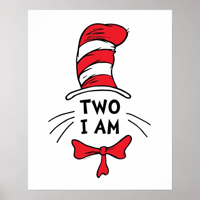 Poster Dr Seuss | Chat dans le Casquette - Deux je suis a (Devant)