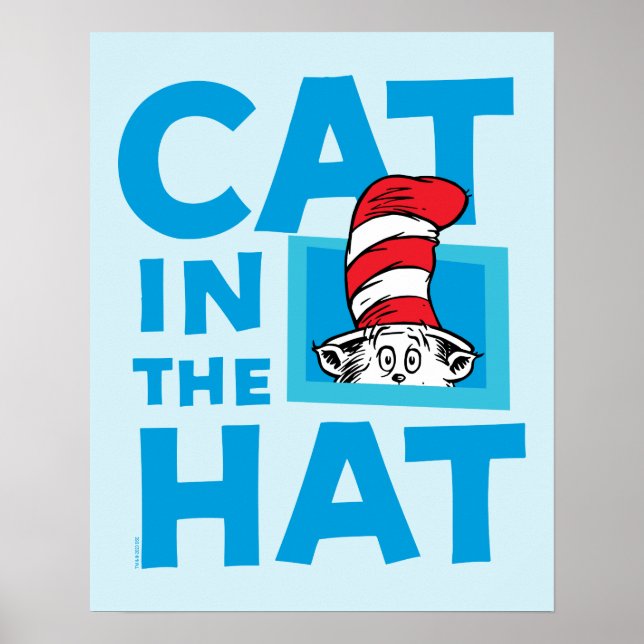 Poster Dr Seuss | Chat dans le logo du Casquette (Devant)