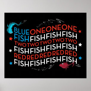Poster Dr. Seuss Graphisme du drapeau américain Red Fis