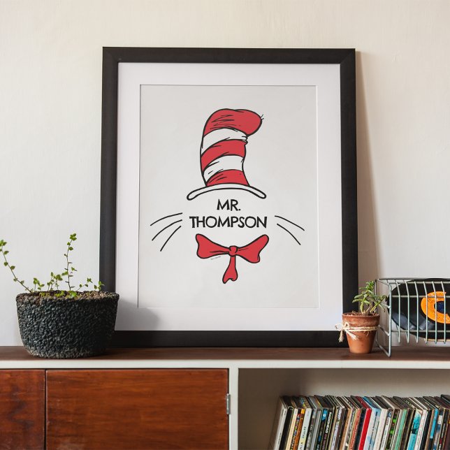 Poster Dr Seuss | Le chat dans le Casquette Nom de l'ense (Poster in frame)