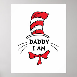 Poster Dr Seuss Le Chat dans le Casquette - Papa Je sui