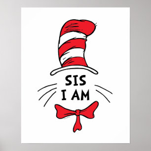Poster Dr Seuss Le Chat dans le Casquette - Sis I am
